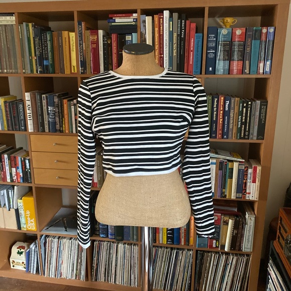 Zumiez Tops - Thick striped crop long sleeve